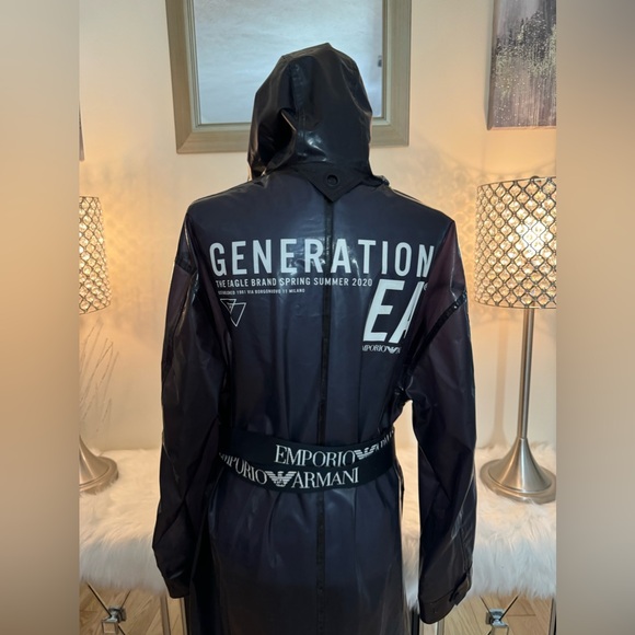 Authentic MENS Emporio Armani trench rain jacket & Belt Sz IT 48 Retail $1895 - Picture 9 of 13